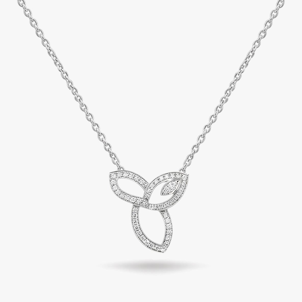 Trinity Bloom Necklace 18k White Gold