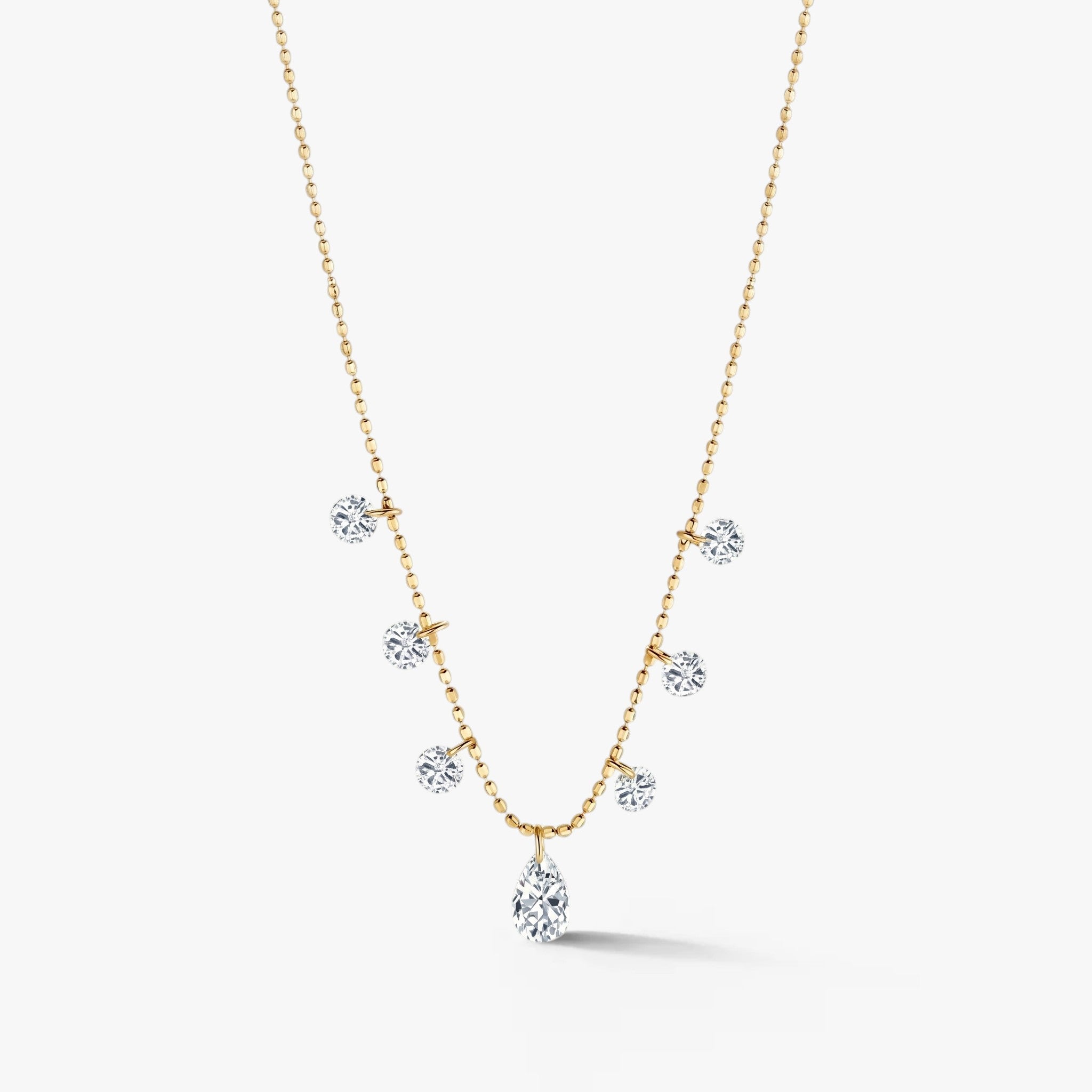 Celestielle Drop Diamond Necklace 18k Yellow Gold