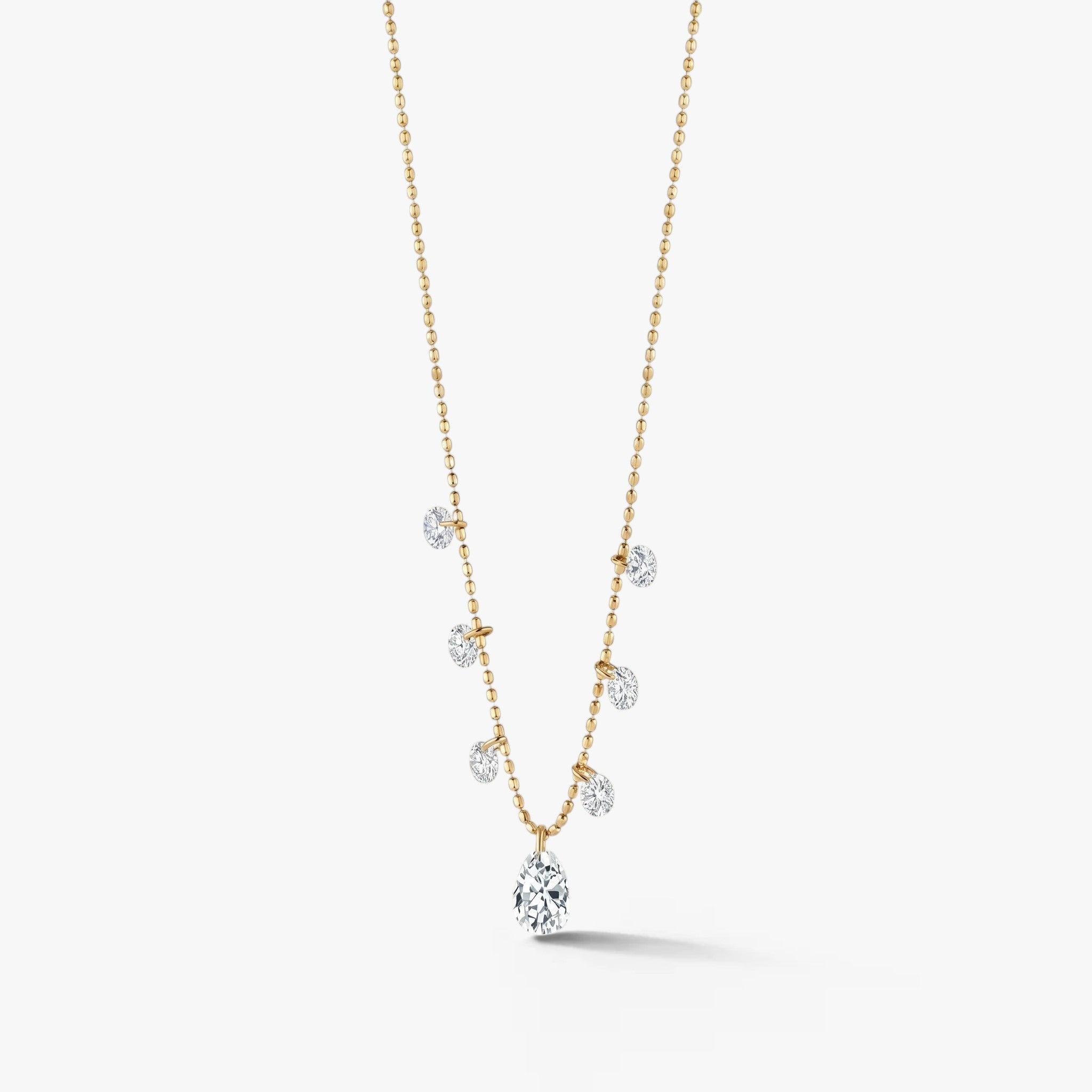 Celestielle Drop Diamond Necklace 18k Yellow Gold