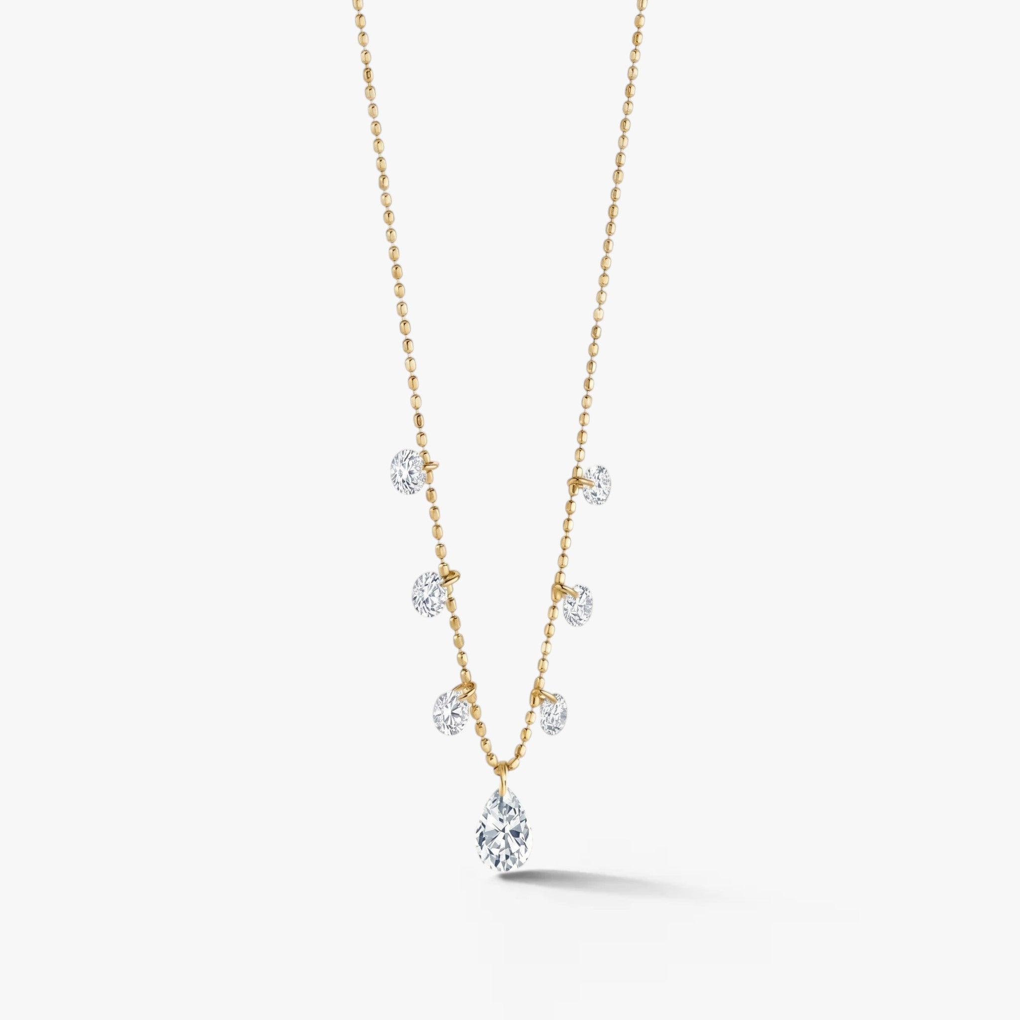 Celestielle Drop Diamond Necklace 18k Yellow Gold