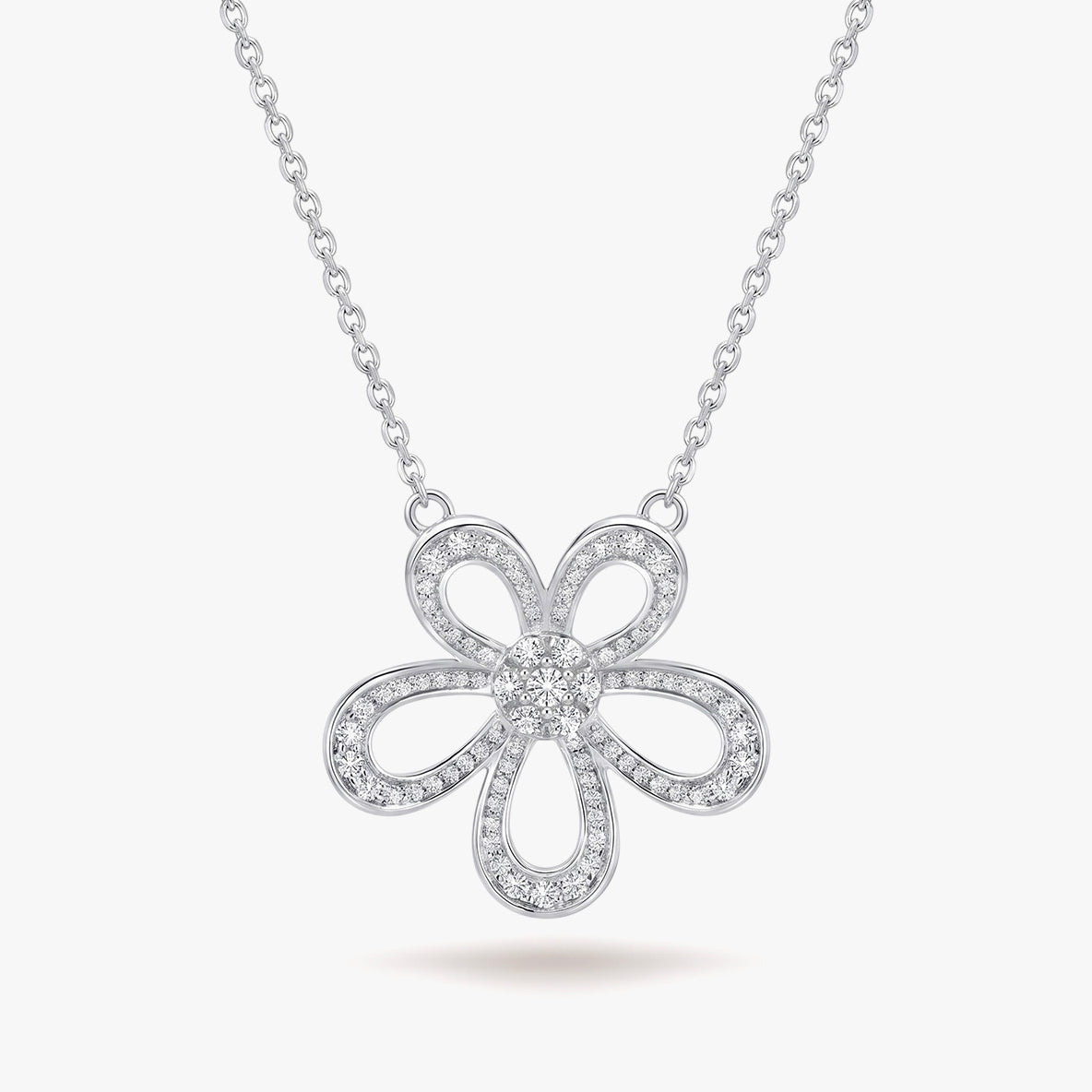 Fleur Étoile Necklace 18k White Gold