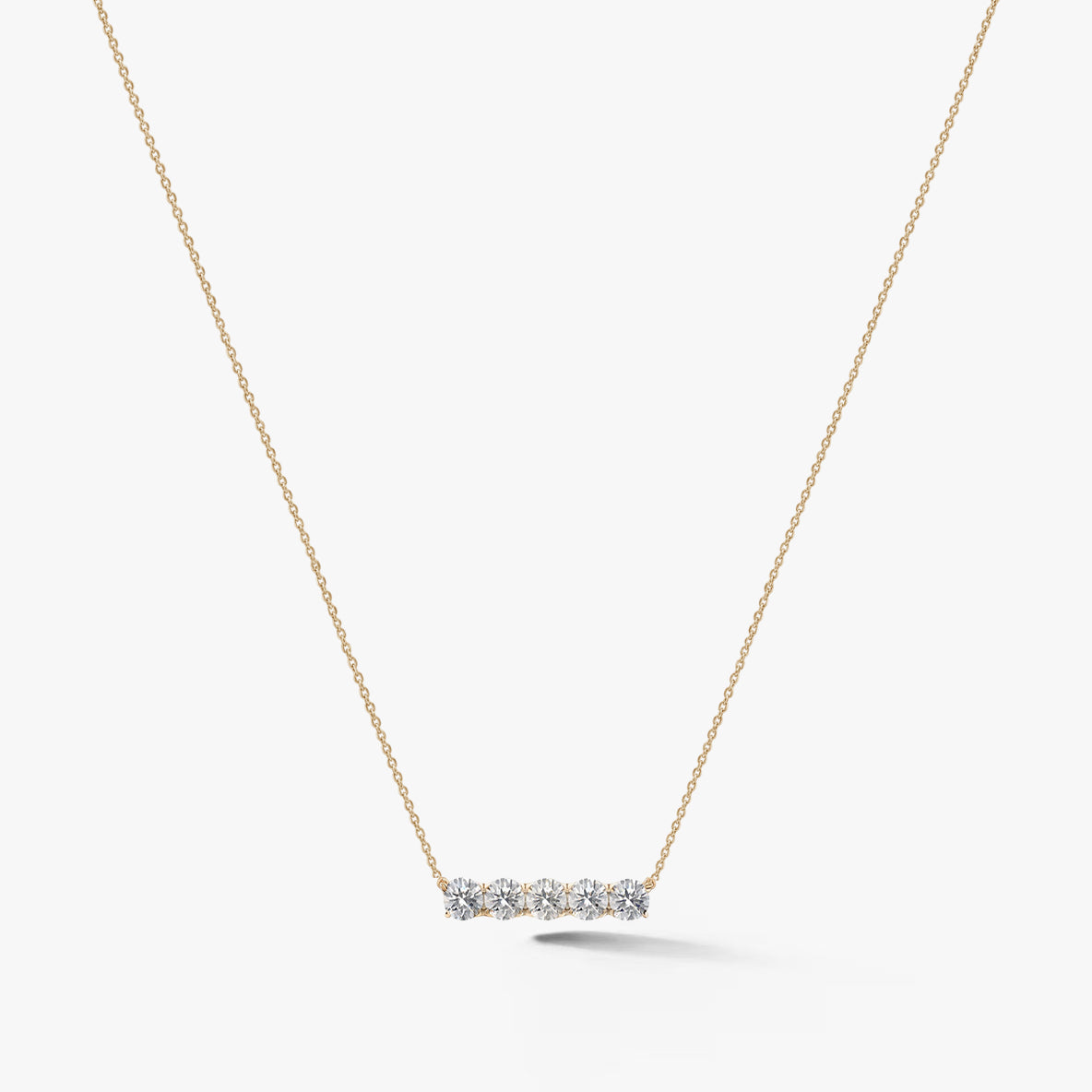Aureline Five-Stone Diamond Bar Necklace 18k 1.5 ct