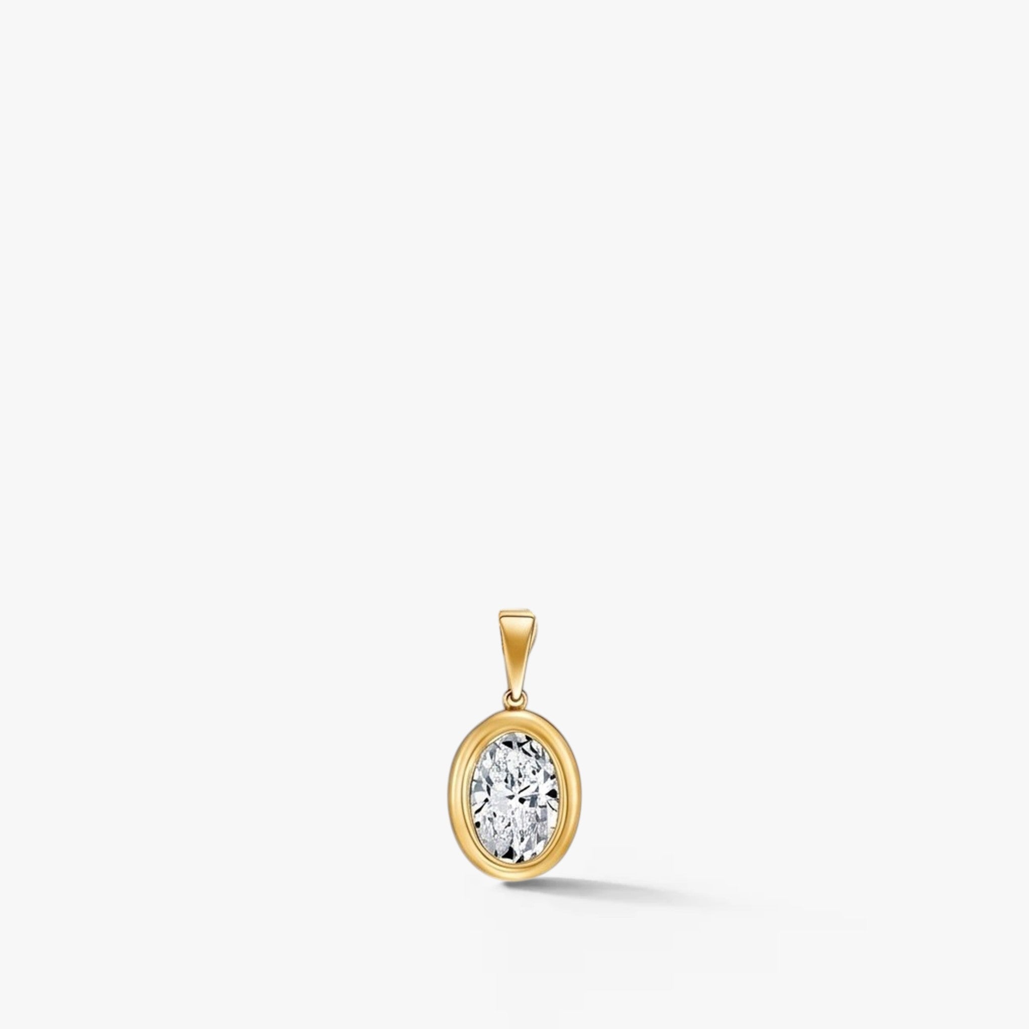 Aurelia Oval Diamond Pendant 18k Yellow Gold 1.5 ct