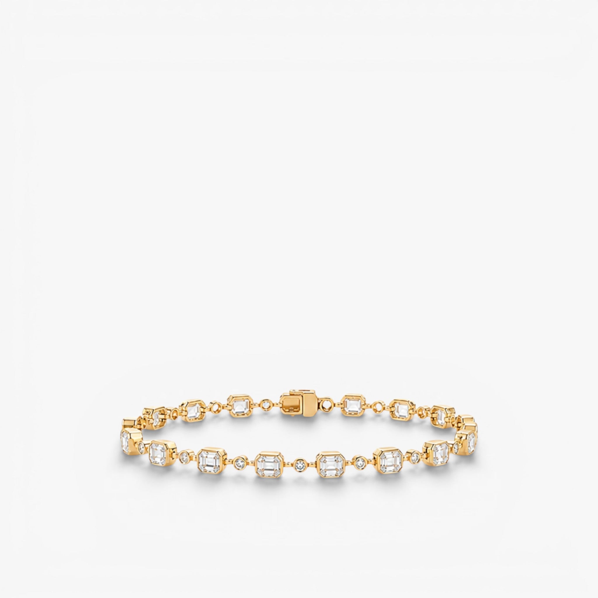 Ellipse Asscher Bracelet 14k Yellow Gold