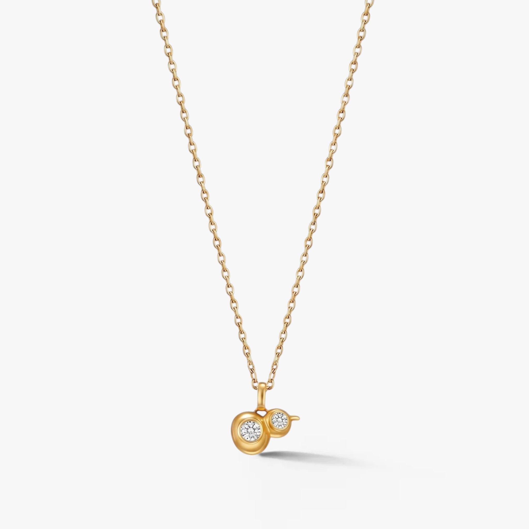 Fortuna Twin Diamond Pendant 18k Yellow Gold