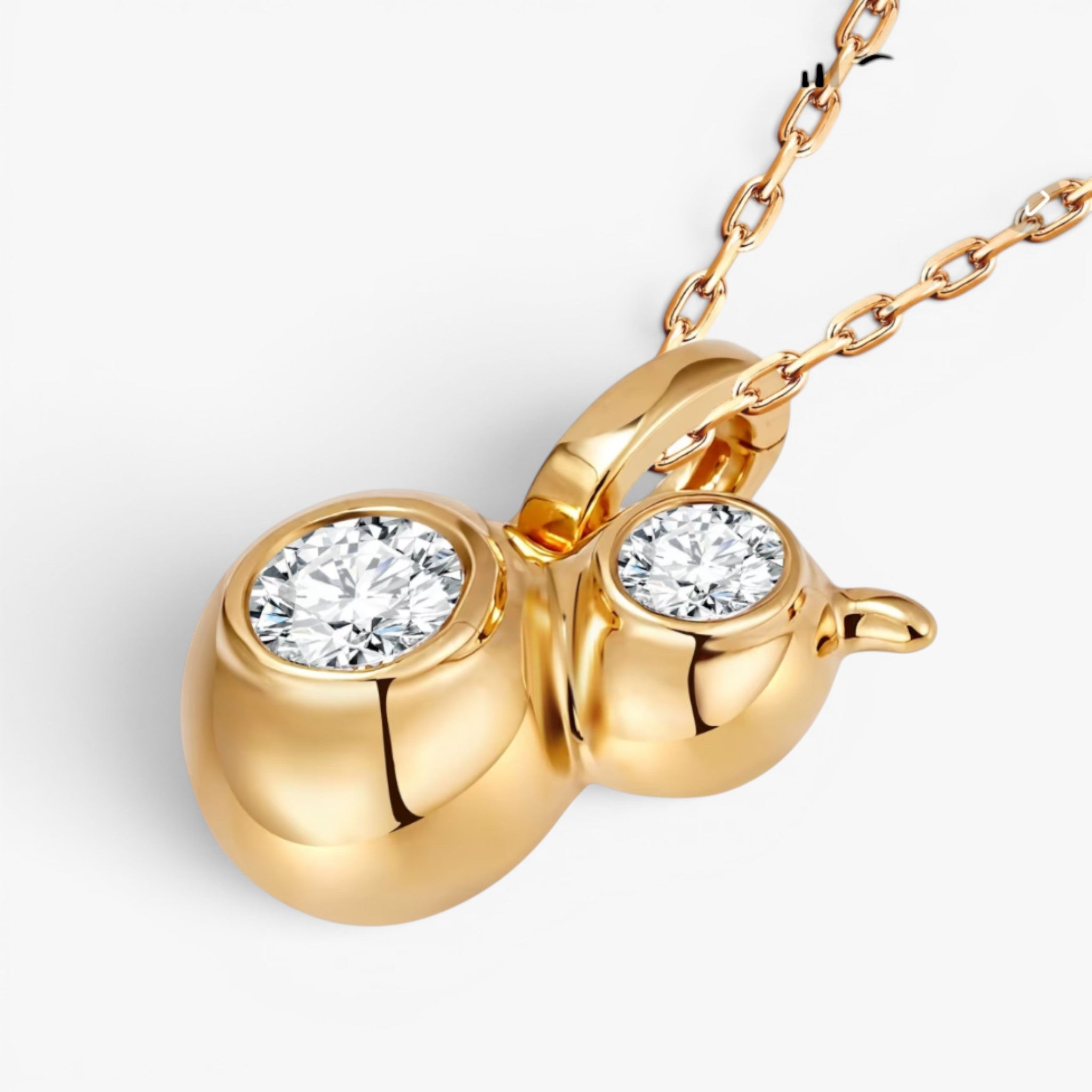 Fortuna Twin Diamond Pendant 18k Yellow Gold