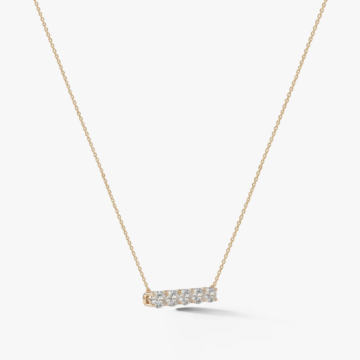 Aureline Five-Stone Diamond Bar Necklace 18k 1.5 ct
