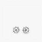 Aureole Halo Stud Earrings 18k White Gold