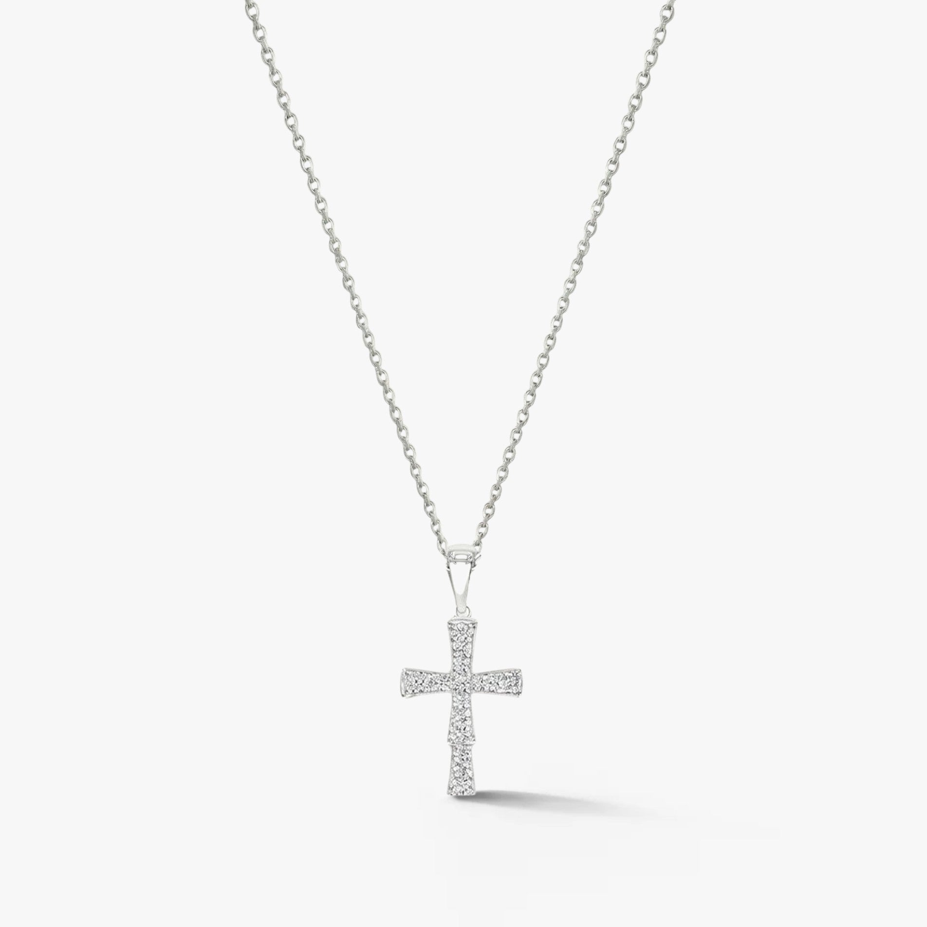 Eternal Cross Diamond Pendant 18k White Gold