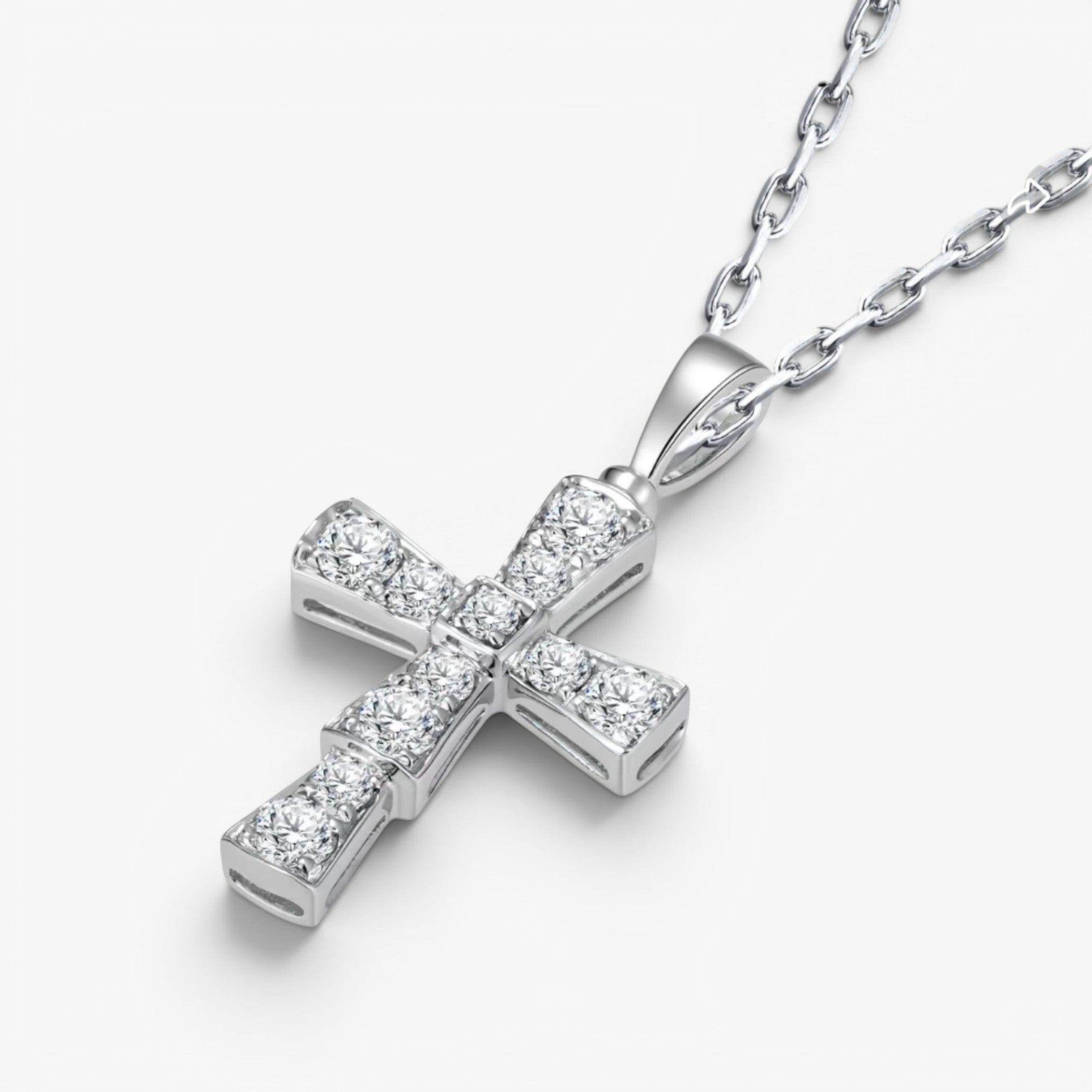 Eternal Cross Diamond Pendant 18k White Gold