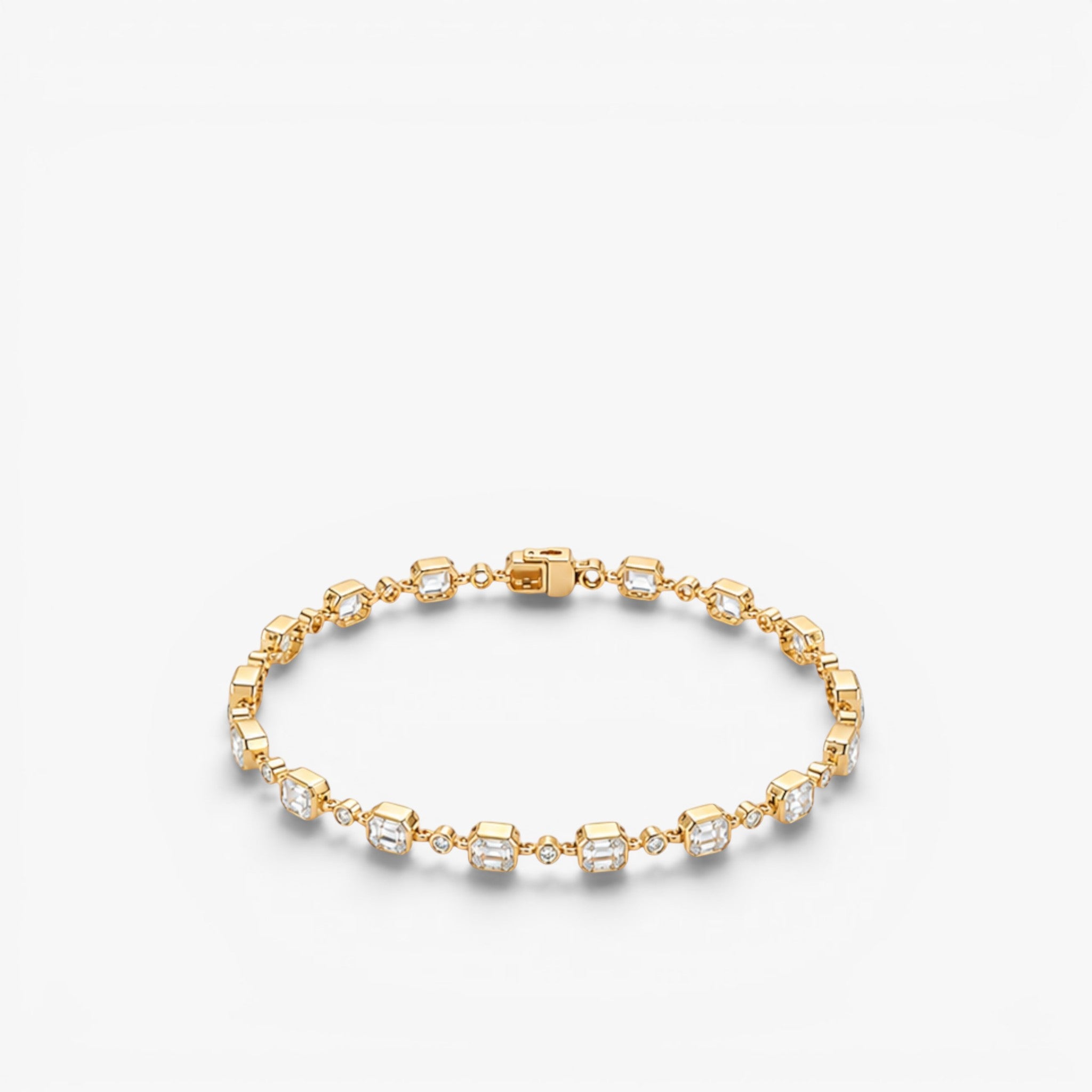 Ellipse Asscher Bracelet 14k Yellow Gold