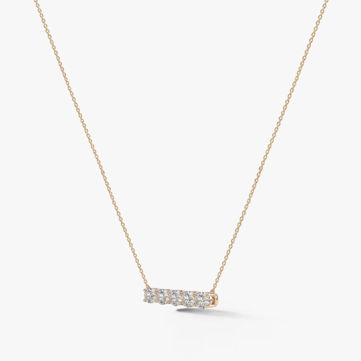 Aureline Five-Stone Diamond Bar Necklace 18k 1.5 ct
