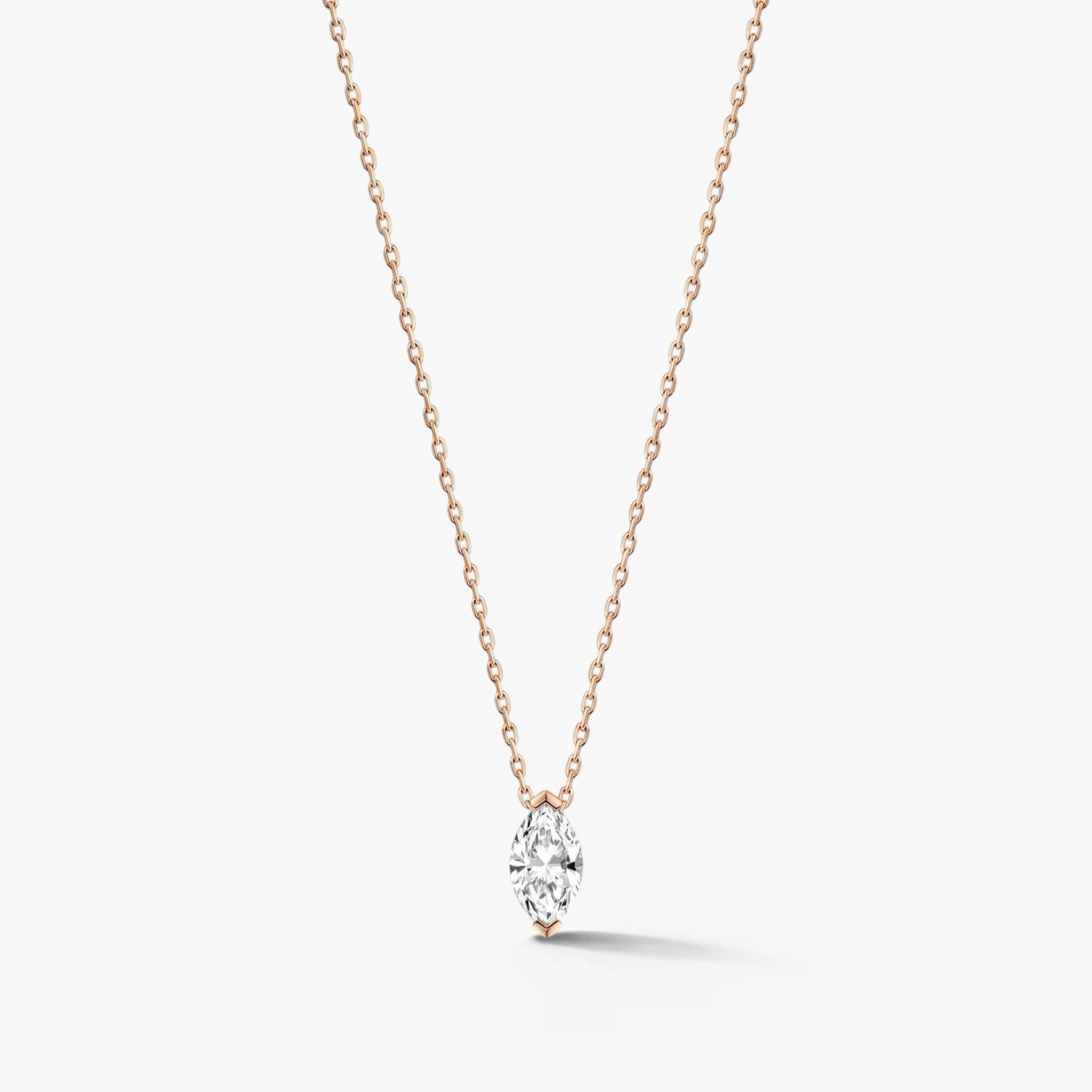 Marquise Lumière Diamond Necklace 18k Yellow Gold 1 ct