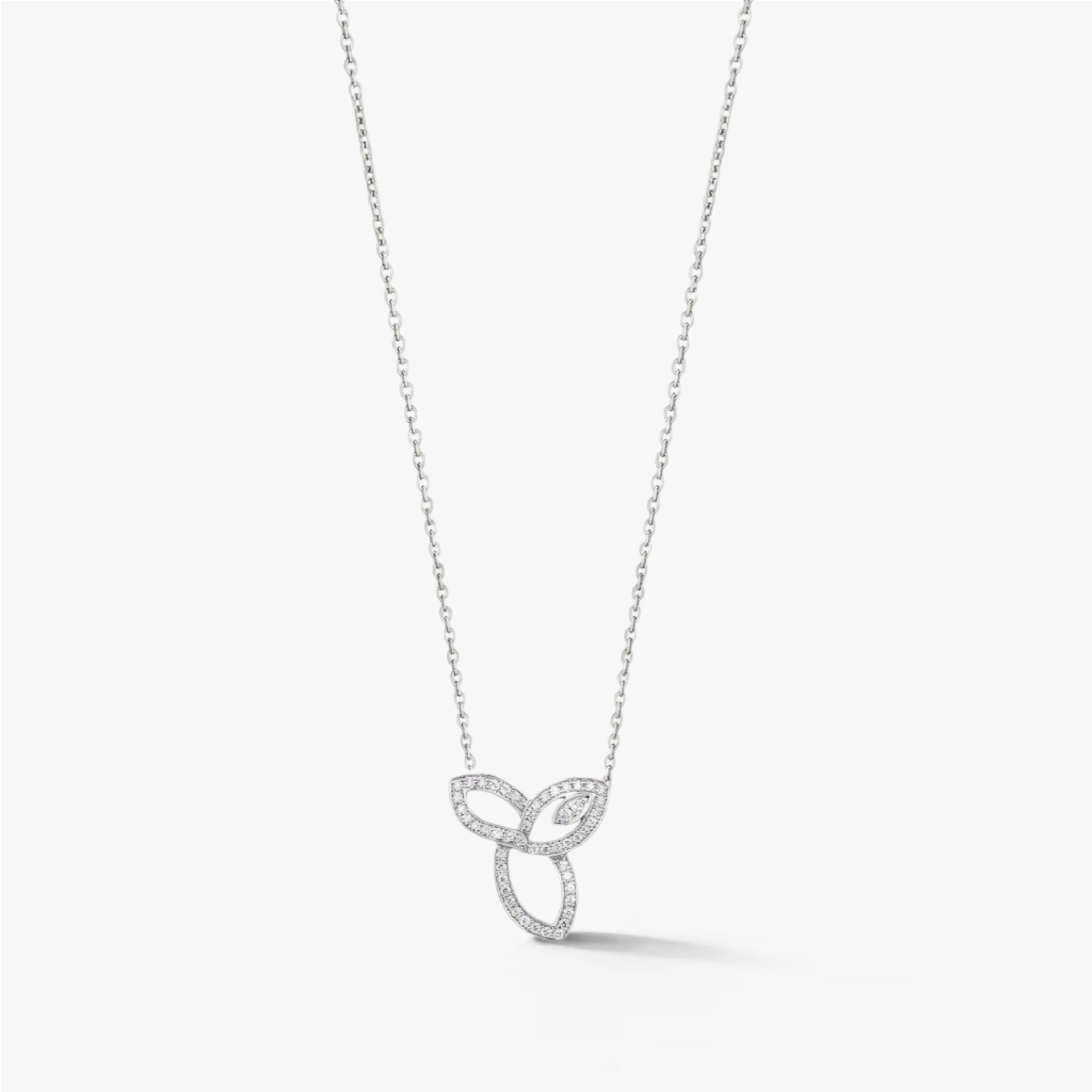 Trinity Bloom Necklace 18k White Gold
