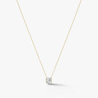 Lumière Radiant Solitaire Necklace 18k Yellow Gold 1 CT