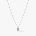 Valora Emerald Halo Pendant Necklace 18k White Gold 1 ct
