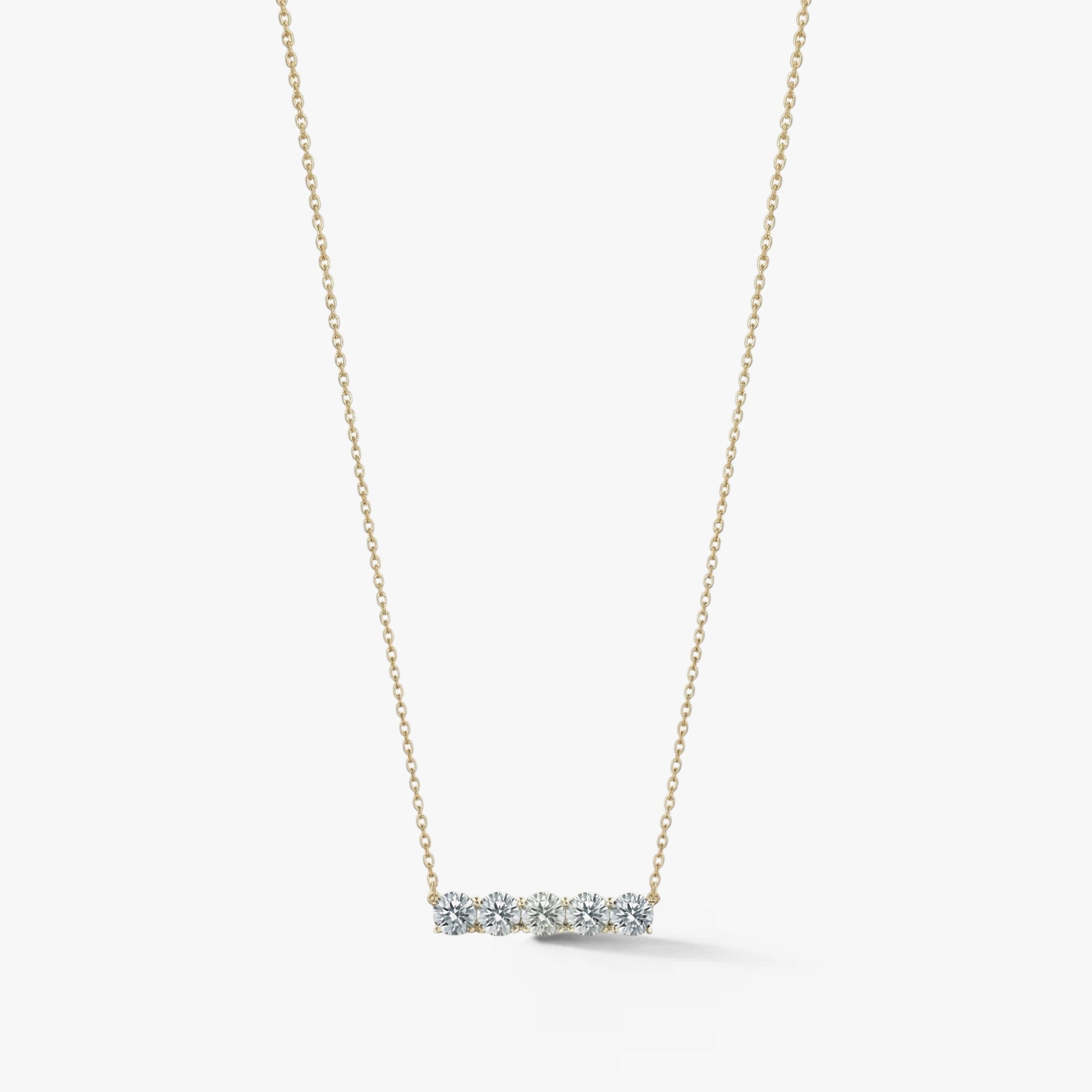 Aureline Five-Stone Diamond Bar Necklace 18k 1.5 ct