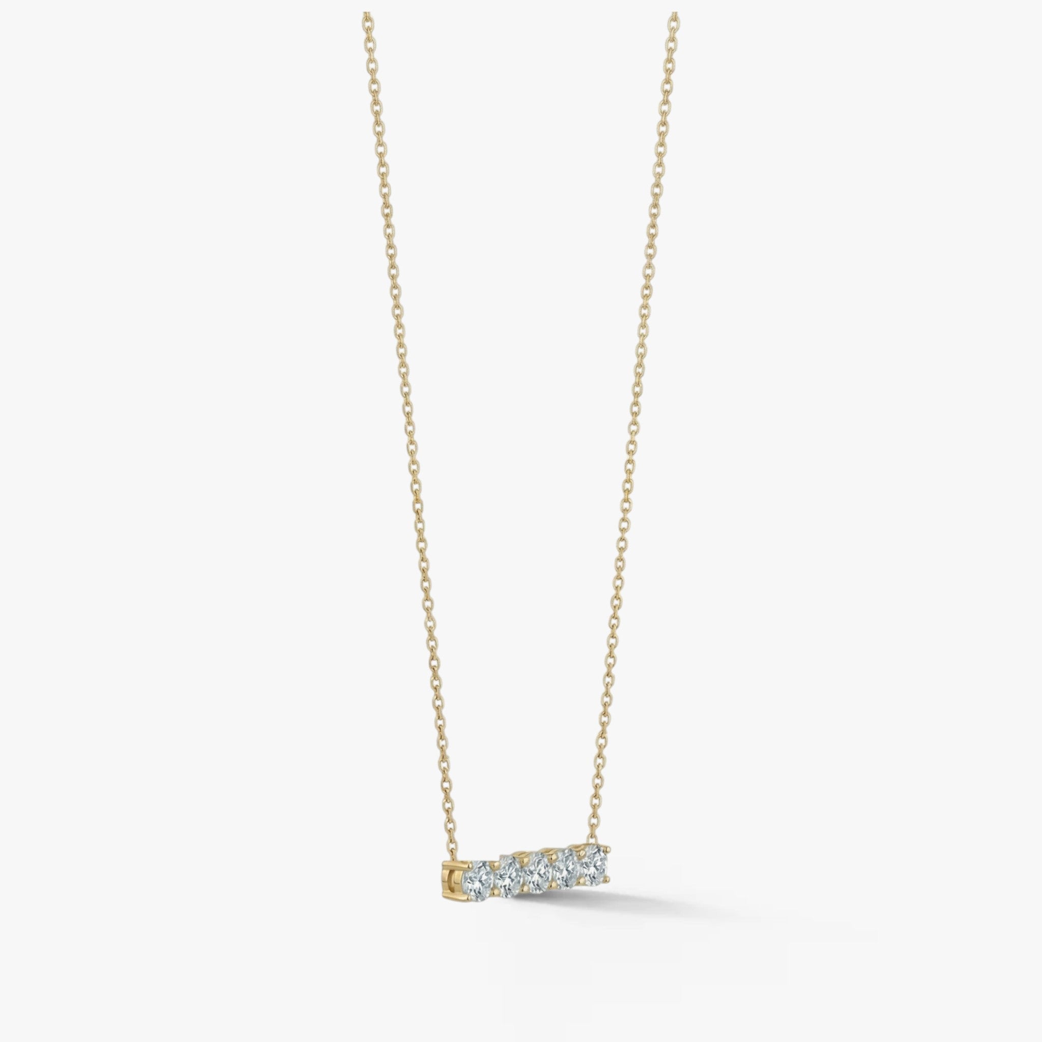 Aureline Five-Stone Diamond Bar Necklace 18k 1.5 ct