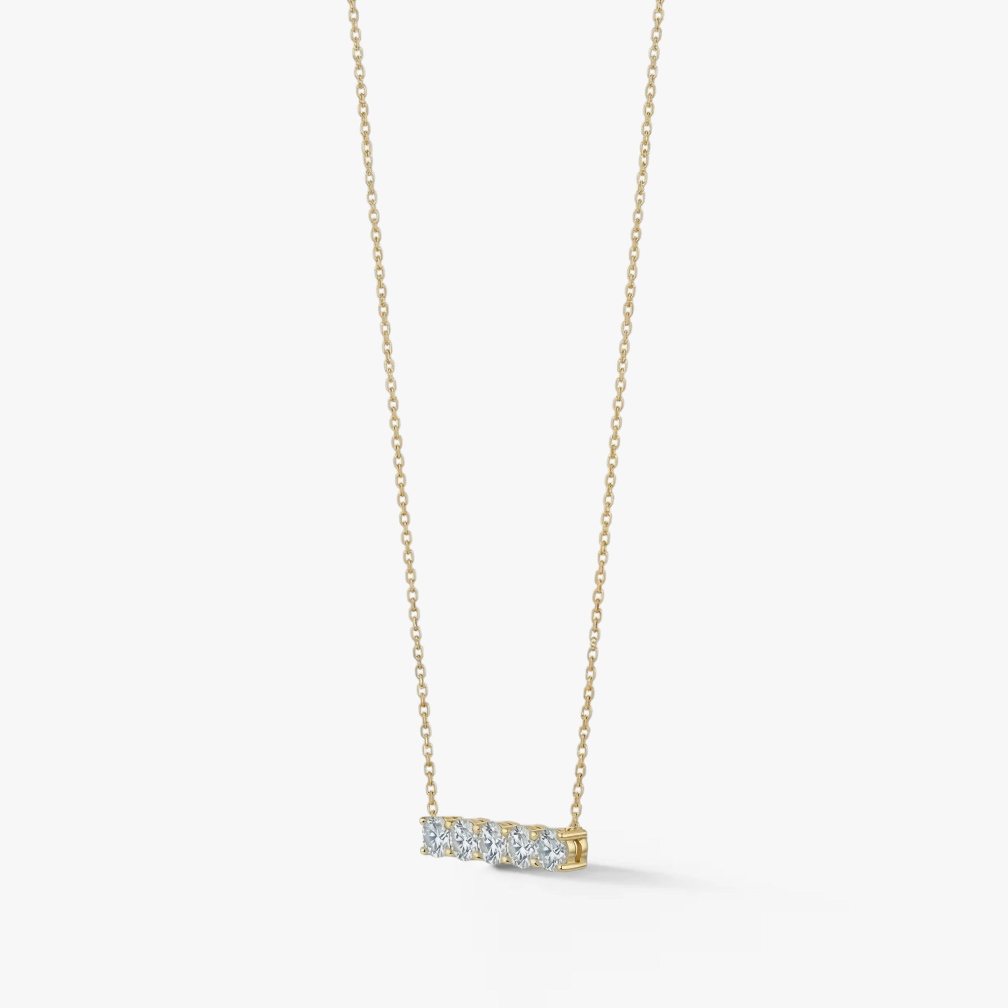 Aureline Five-Stone Diamond Bar Necklace 18k 1.5 ct