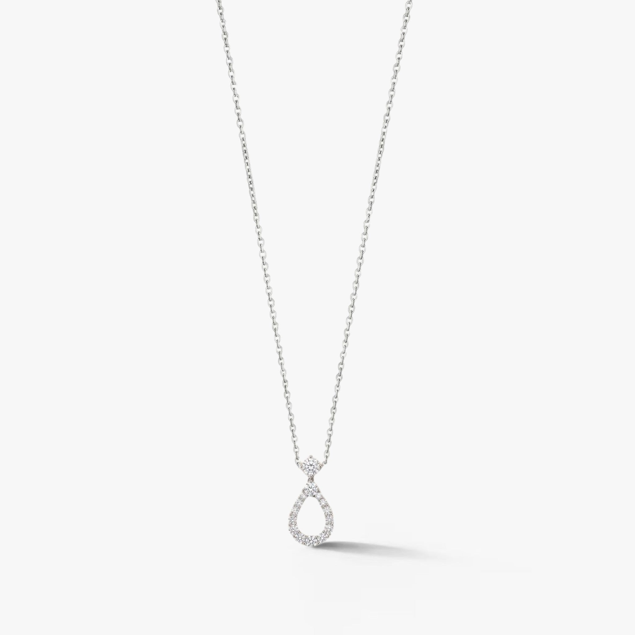 Lumière Teardrop Necklace 18k White Gold