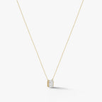 Lumière Radiant Solitaire Necklace 18k Yellow Gold 1 CT