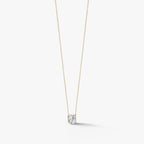 Lumière Radiant Solitaire Necklace 18k Yellow Gold 1 CT