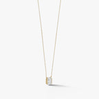 Lumière Radiant Solitaire Necklace 18k Yellow Gold 1 CT