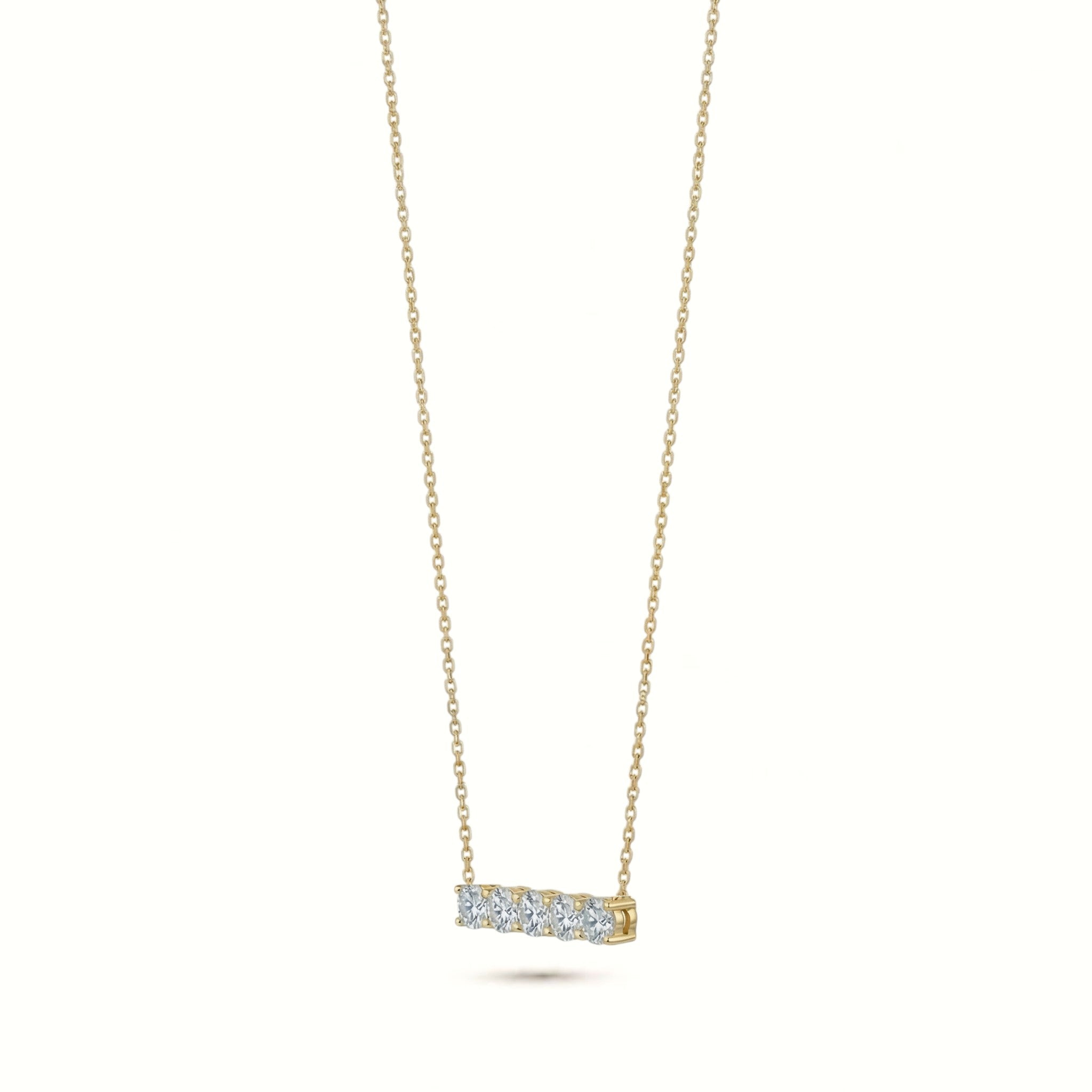 Aureline Five-Stone Diamond Bar Necklace