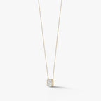 Lumière Radiant Solitaire Necklace 18k Yellow Gold 1 CT