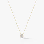 Lumière Radiant Solitaire Necklace 18k Yellow Gold 1 CT