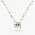 Lumière Radiant Solitaire Necklace 18k Yellow Gold 1 CT