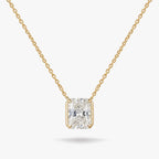 Lumière Radiant Solitaire Necklace 18k Yellow Gold 1 CT