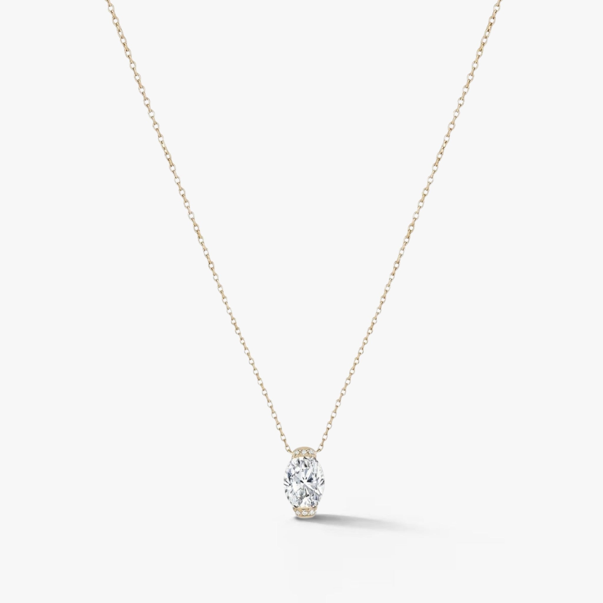 Aurielle Oval Diamond Necklace 18K Yellow Gold 1 ct