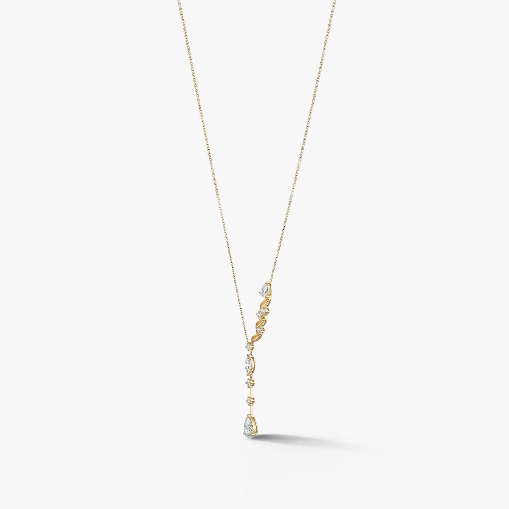 Wisteria Diamond Drop Necklace 18k Yellow Gold