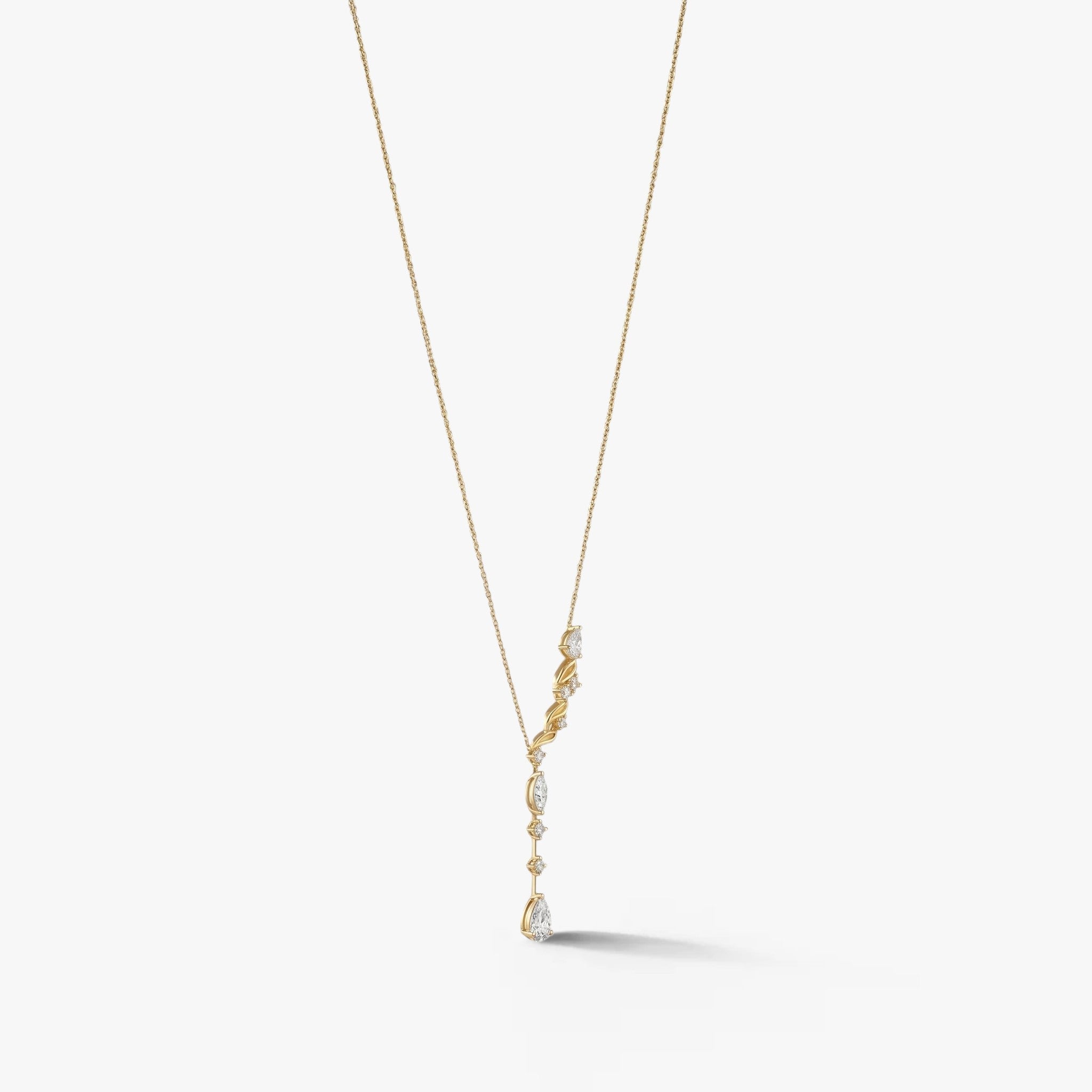 Wisteria Diamond Drop Necklace 18k Yellow Gold