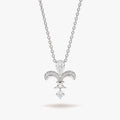 Fleur de Lys Diamond Necklace 18k White Gold