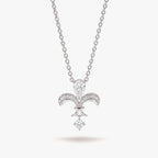 Fleur de Lys Diamond Necklace 18k White Gold