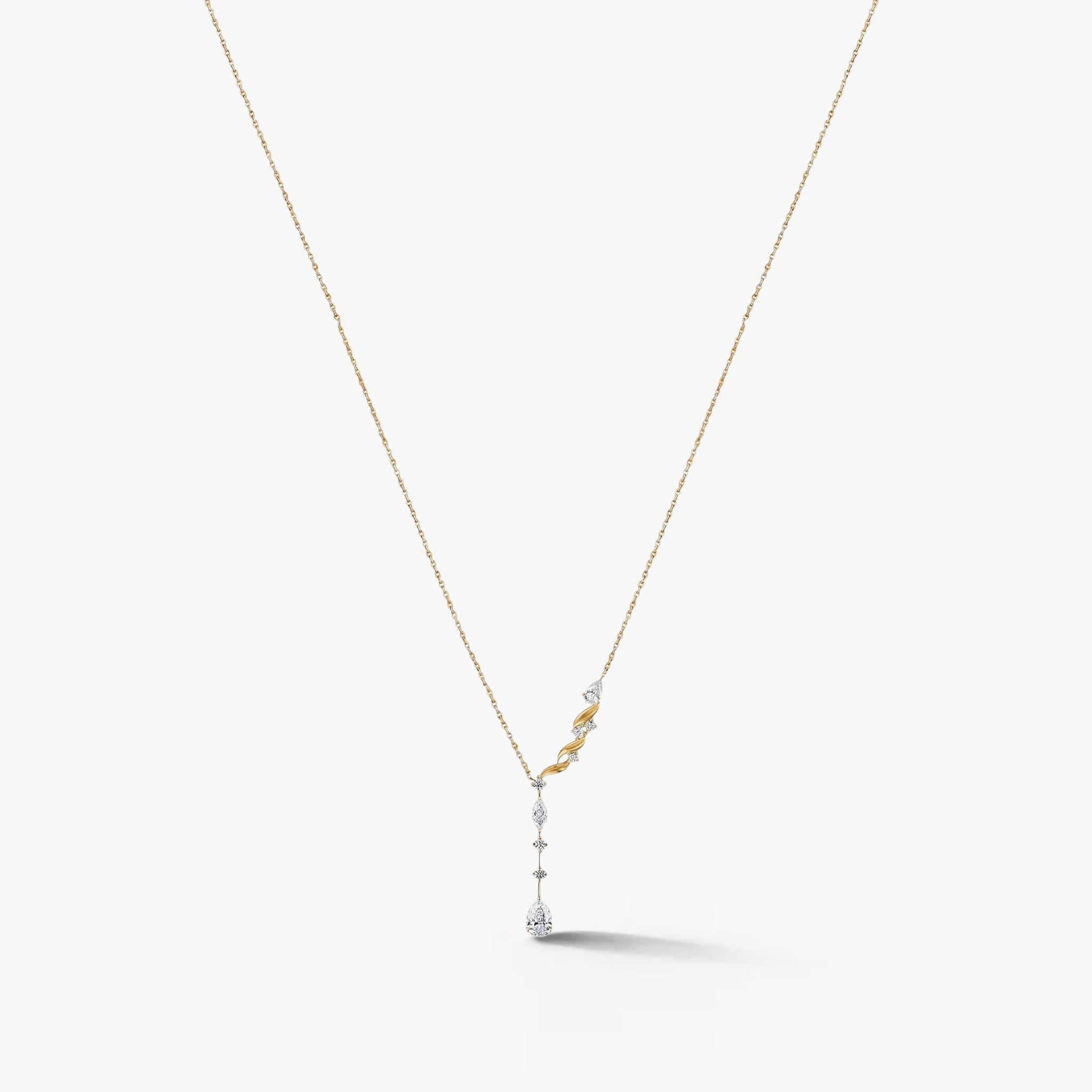 Wisteria Diamond Drop Necklace 18k Yellow Gold