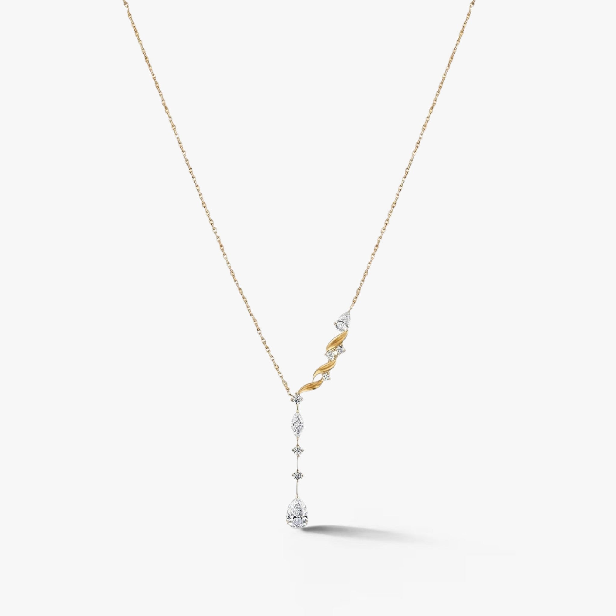 Wisteria Diamond Drop Necklace 18k Yellow Gold