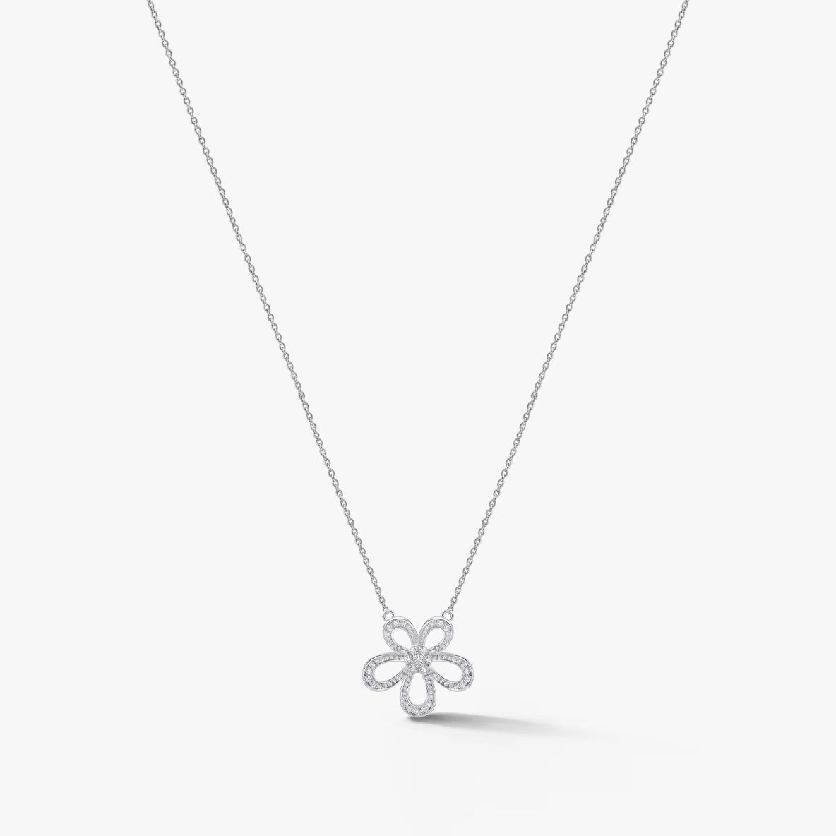 Fleur Étoile Necklace 18k White Gold