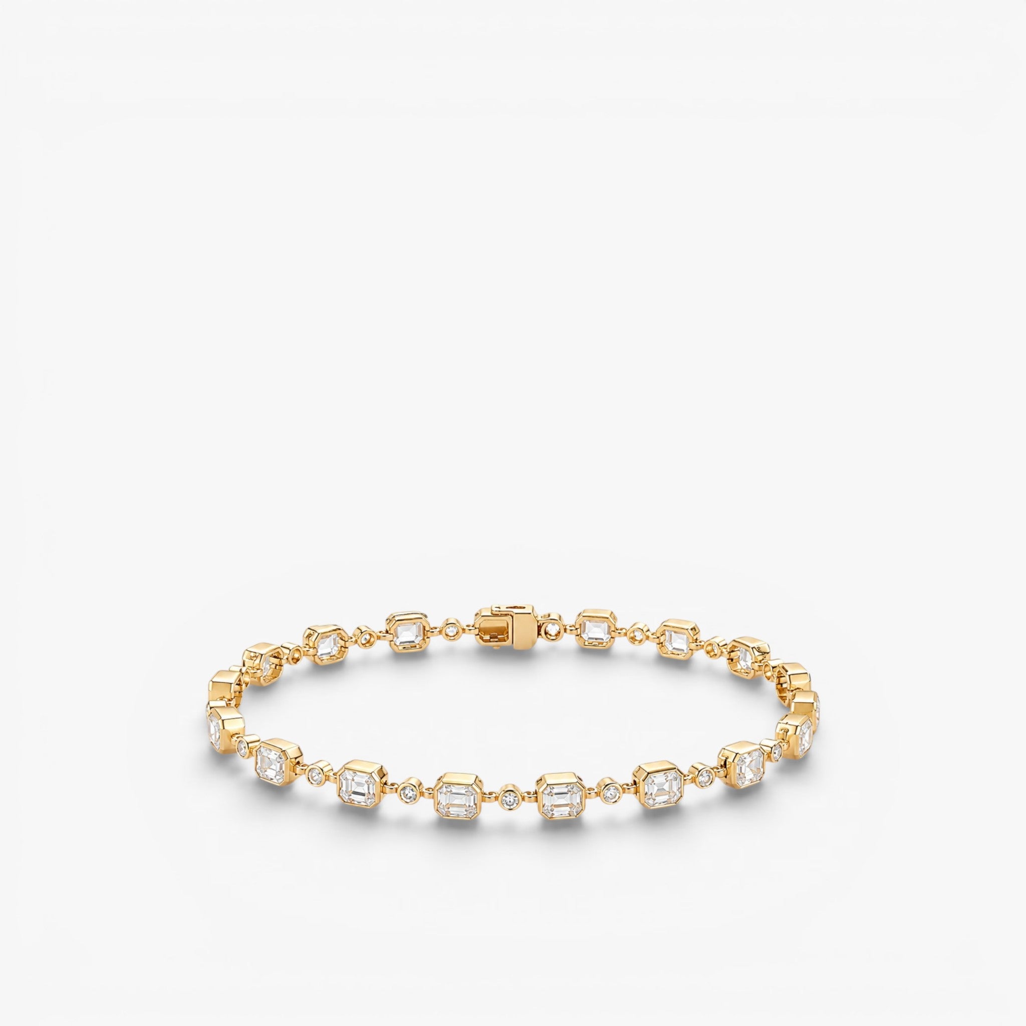 Ellipse Asscher Bracelet 14k Yellow Gold