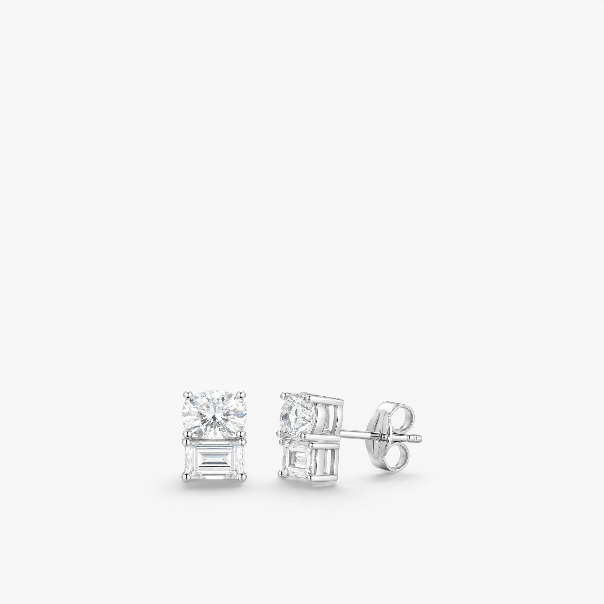 Ellipse Duo Stud Earrings 14k White Gold