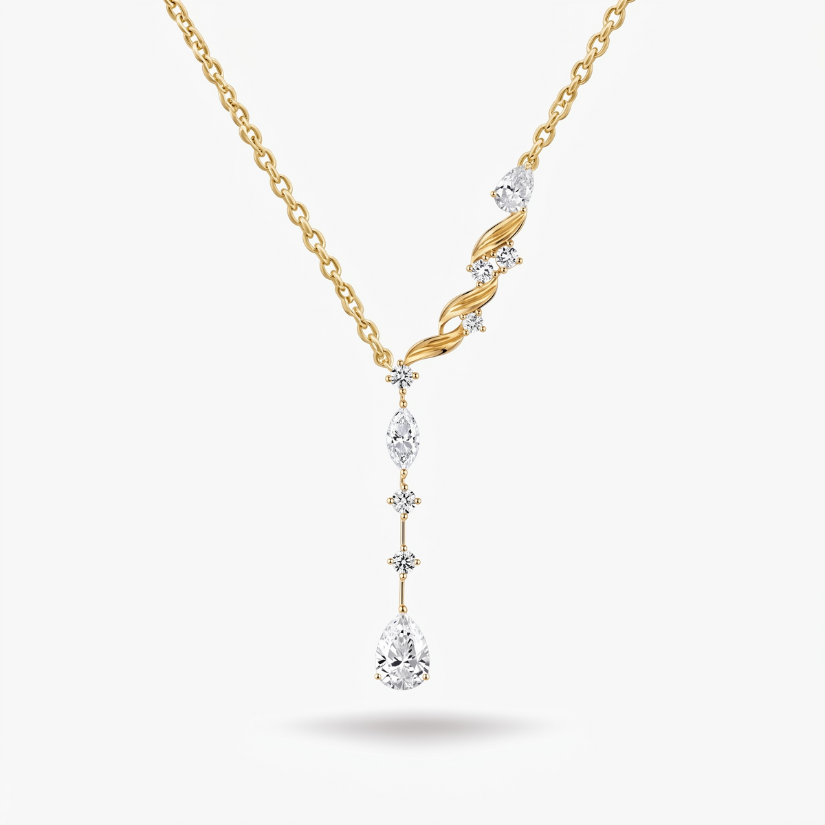 Wisteria Diamond Drop Necklace 18k Yellow Gold