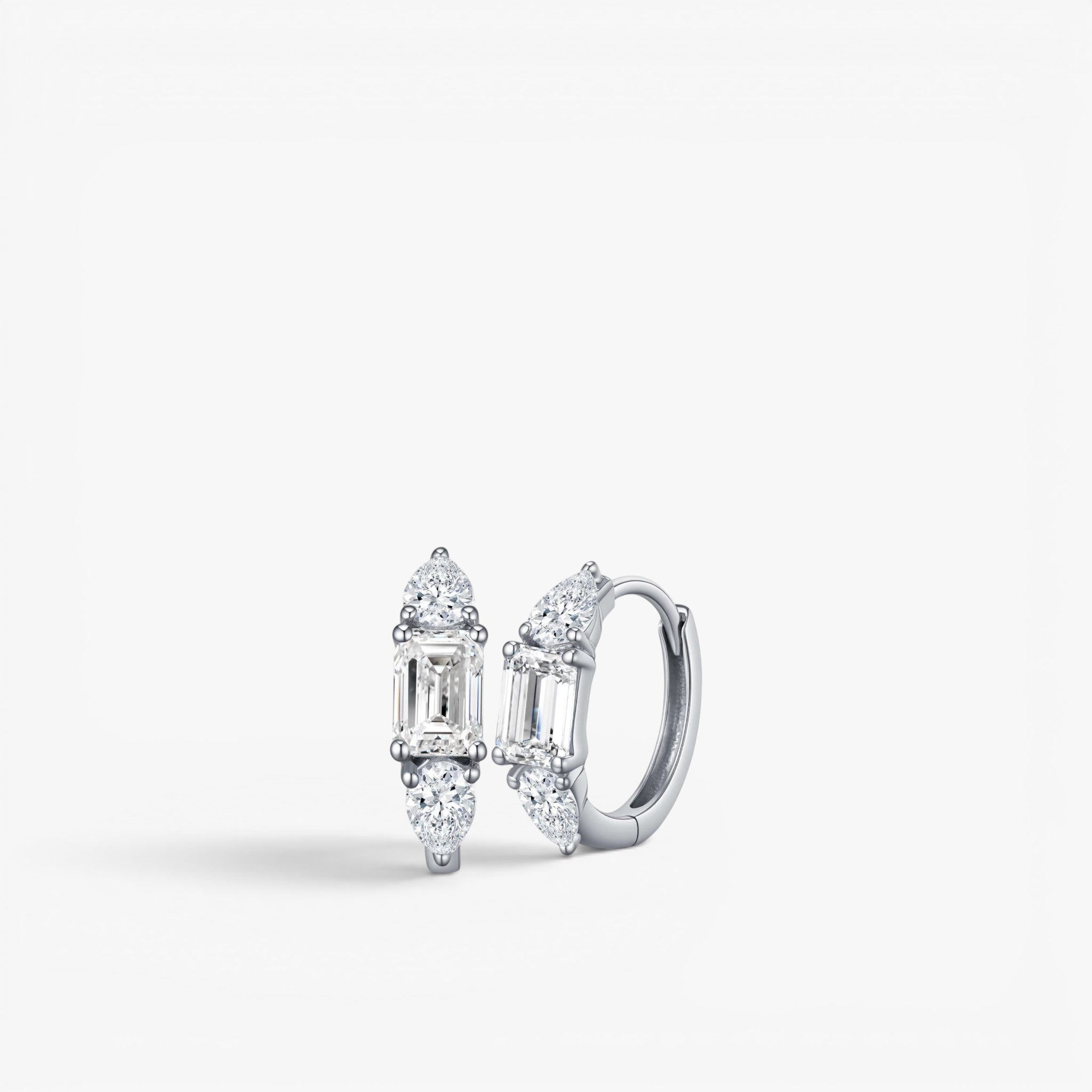 Trielle Hoop Earrings 14K White Gold