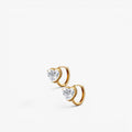 Amora Heart Hoop Earrings 18k Yellow Gold 1 ct