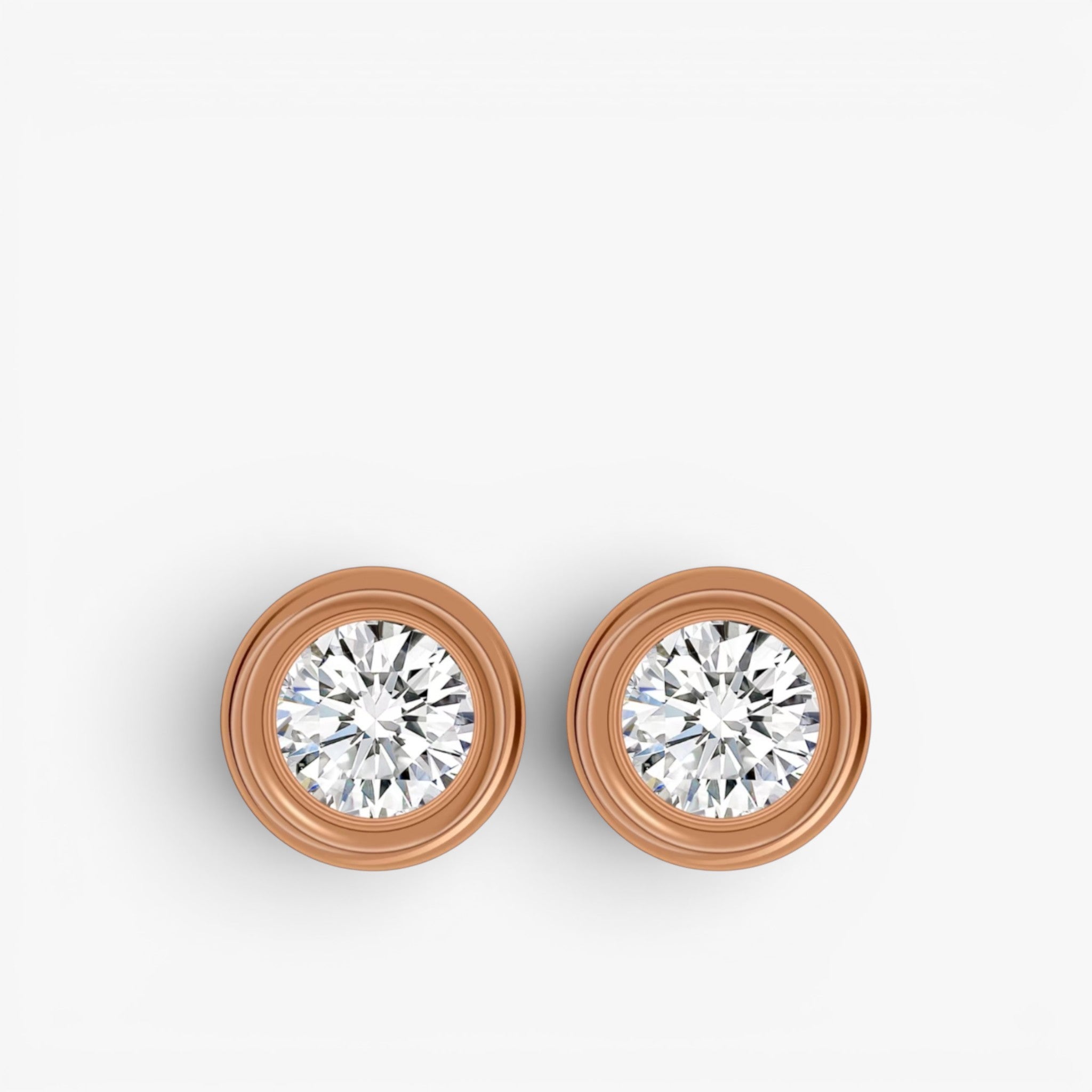 Liora Bezel Diamond Stud Earrings 18k Yellow Gold 0.5 ct