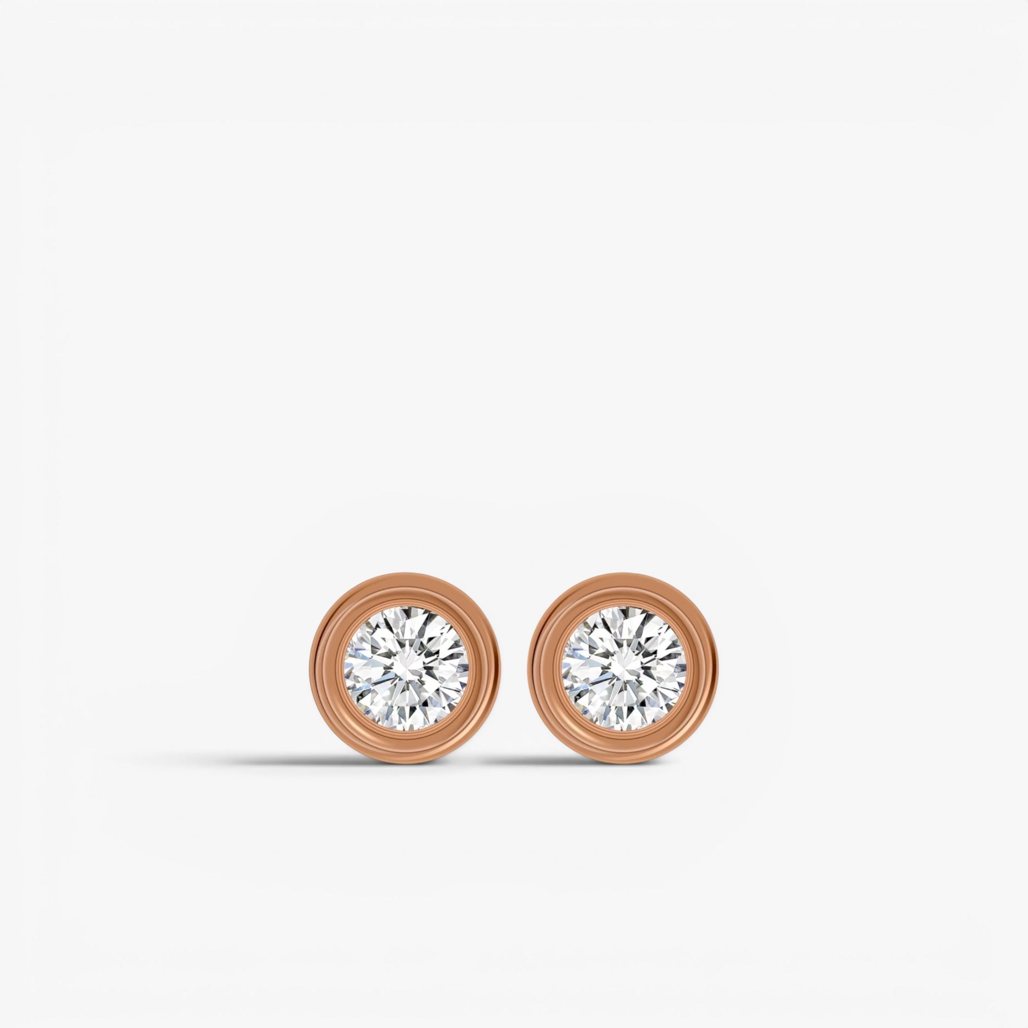 Liora Bezel Diamond Stud Earrings 18k Yellow Gold 0.5 ct