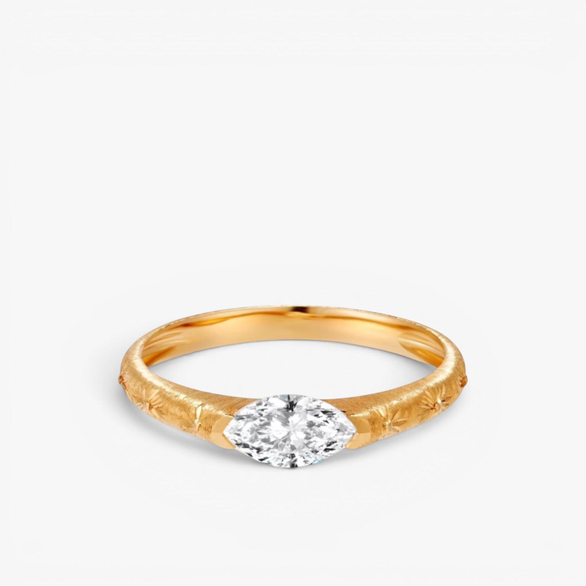 Astra Marquise Diamond Ring 14k Yellow Gold 0.3 ct