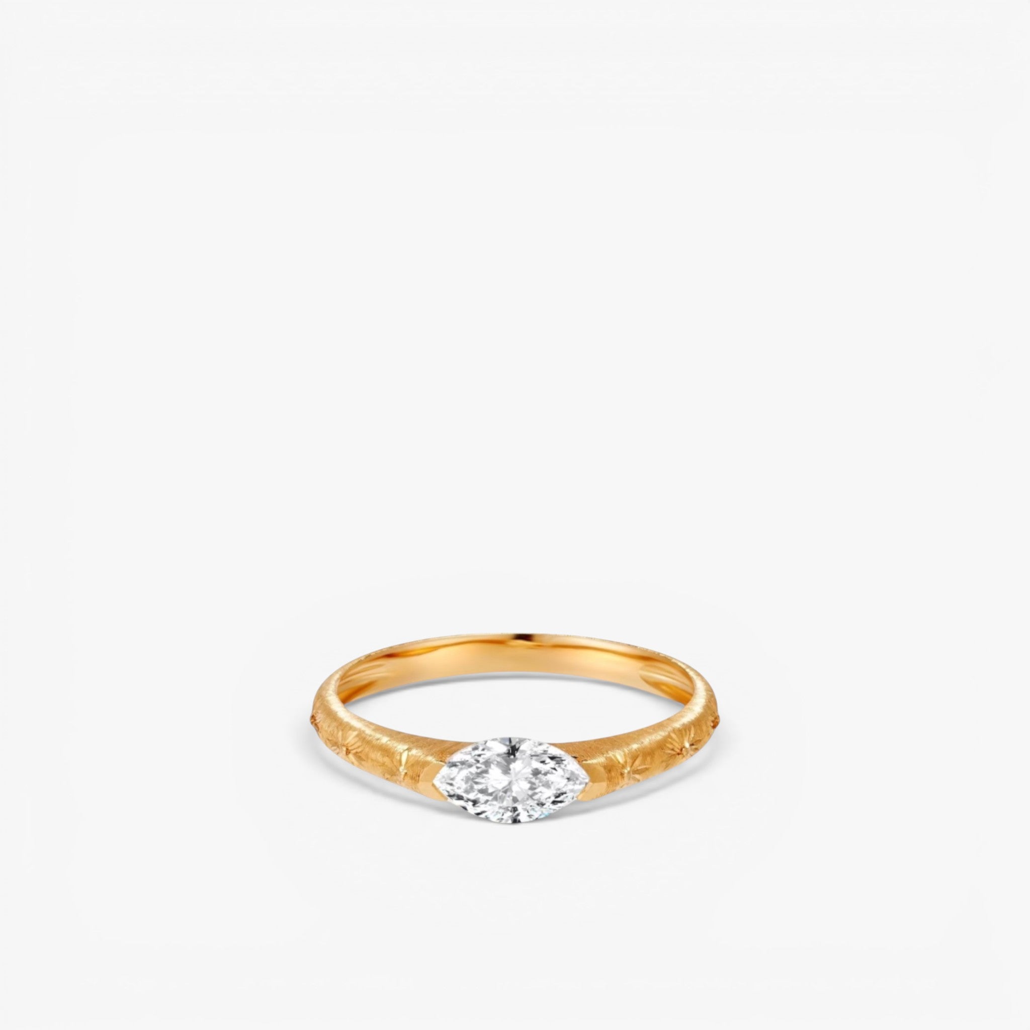 Astra Marquise Diamond Ring 14k Yellow Gold 0.3 ct