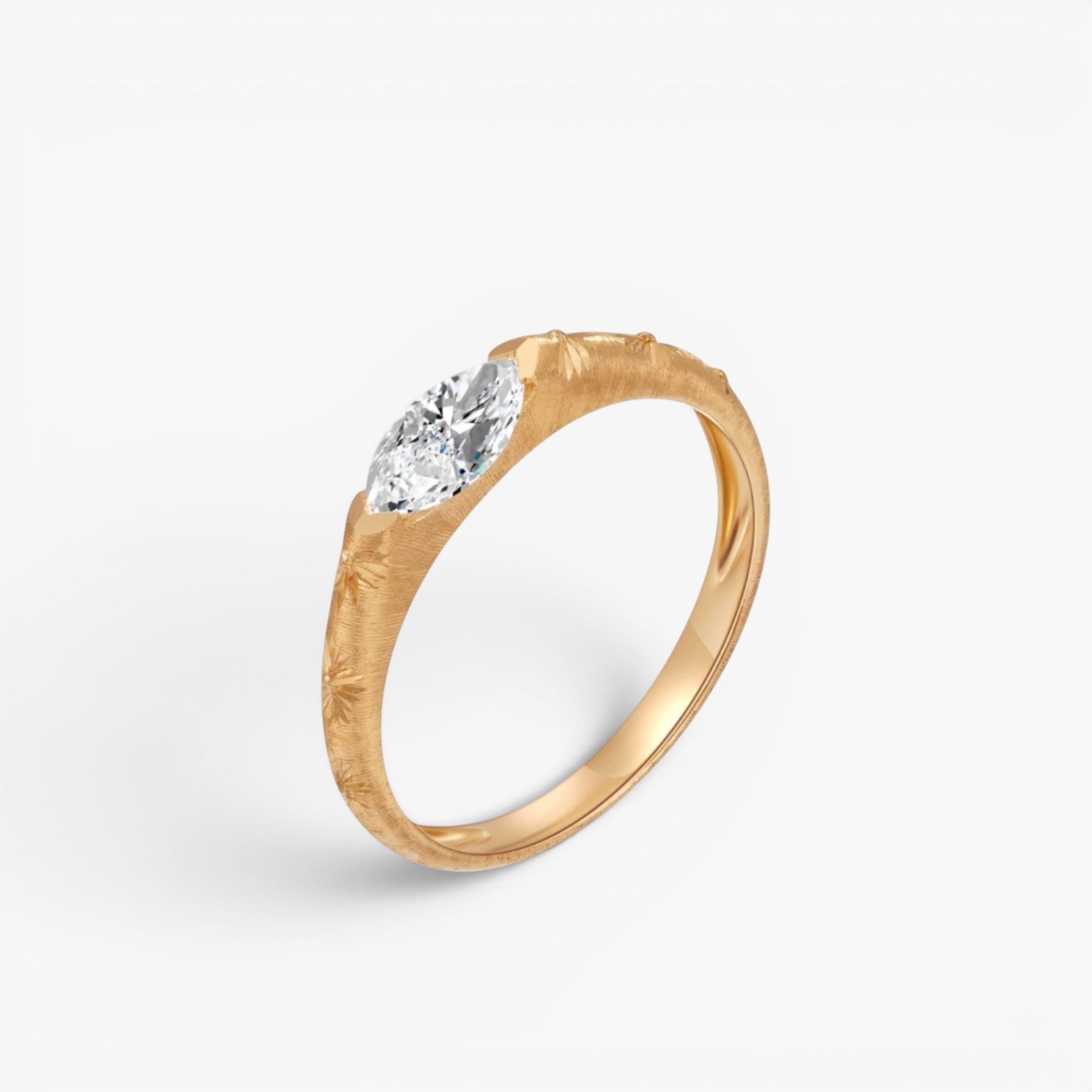 Astra Marquise Diamond Ring 14k Yellow Gold 0.3 ct